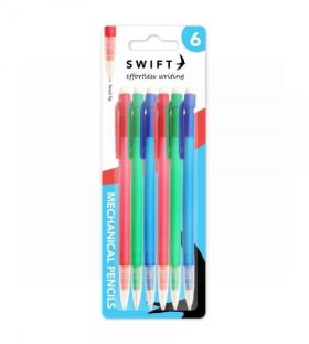 Swift Mechanical Pencils Eraser Topped 6 pack