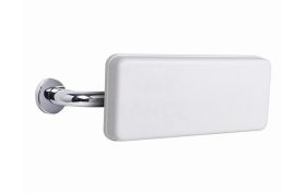 POLISHED SS PADDED BACK REST CHROME & WHITE