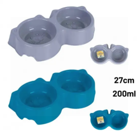 DID Double Plastic Pet Bowl - 27cm - 200ml