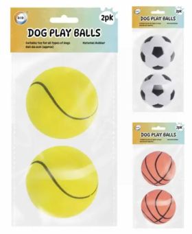 DID Dog Play Balls - Assorted Colours - Pack of 2