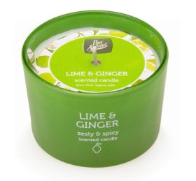 PAN AROMA COLOURED JAR CANDLE - LIME & GINGER - 85G