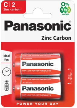 Panasonic C/R14 Batteries - Pack Of 2