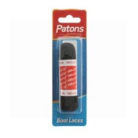 Paton'S Black 100% Cotton Shoe/Boot Laces - 48 Inch