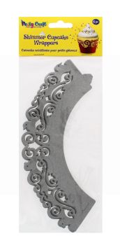 PARTY CRAFT SHIMMER CUPCAKE DOVE SILVER