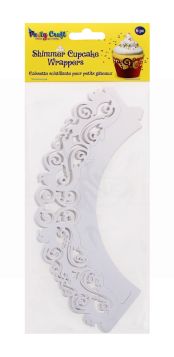 PARTY CRAFT SHIMMER CUPCAKE DOVE WHITE