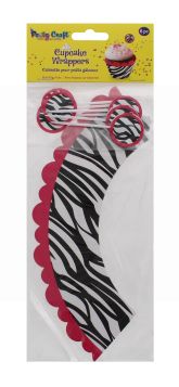 PARTY CRAFT CUPCAKE WRAPPERS ZEBRA STYLE
