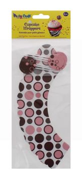 PARTY CRAFT CUPCAKE WRAPPERS PINK RETRO