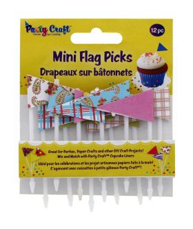 PARTY CRAFT MINI FLAG PICKS PAISLEY & PLAID