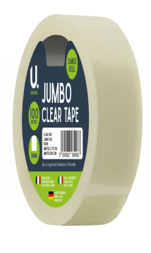 U MAILING JUMBO CLEAR TAPE - 24MM X 100M
