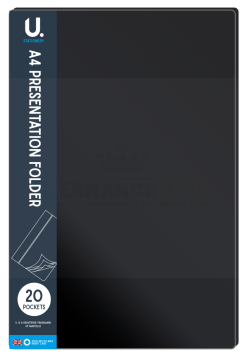U STATIONERY A4 PRESENTATION FOLDER - BLACK