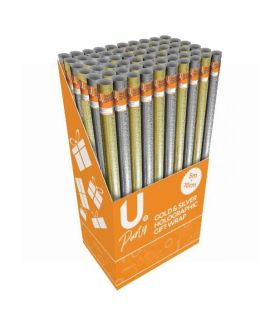 U Party Gold & Silver Holographic Gift Wrap - 5m x 70cm