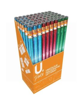 U Party Unicolour Holographic Gift Wrap - Colours May Vary - 5m x 70cm