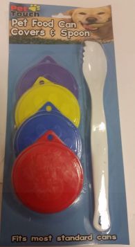 Pet Food Can Covers And Spoon - Pack Of 4