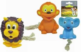 Pets That Play Dog Squeaky Play Toy for Small/Medium Dogs - Assorted Animals - 10cm x 10cm