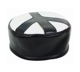 PEACE SYMBOL HAT BLACK & WHITE