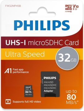 Philips UHS-1 Micro SDHC Card - Class 10 - 32GB
