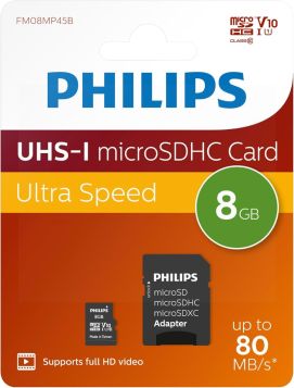Philips UHS-1 Micro SDHC Card - Class 10 - 8GB