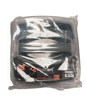 Plastart 32 Pcs Picnic Set with Spoons, Forks, Knives, Plates, and Cups - 26 x 26 x 12cm