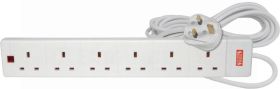 6 Gang Surge Protected Extension Lead - 2 Metres