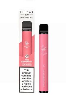 Elf Bar E-Cig Disposable Pod Device - Pink Grapefruit - 2% Nicotine - 600 Puffs 