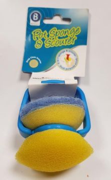 2 In 1 Pot Sponge & Scourer - Dual Purpose Scrub