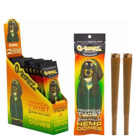 G-ROLLZ KING SIZE 2 HEMP CONES - TROPICAL TWIST - PACK OF 12