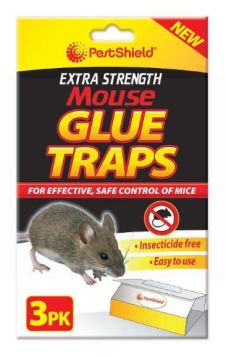 PEST SHIELD EXTRA STRENGTH MOUSE GLUE TRAPS - PACK OF 3   