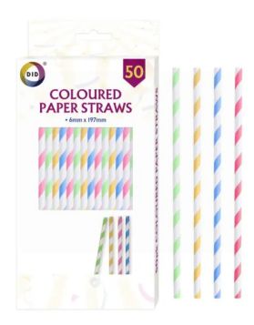 DID Coloured Paper Straws - Pack of 50