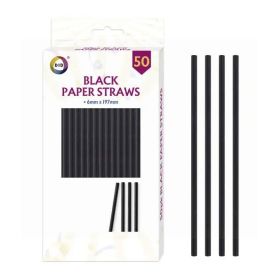 DID Black Paper Straws - Pack of 50