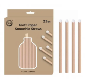 DID Kraft Paper Smoothie Straws - Pack of 25