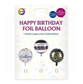 Did Happy Birthday Foil Balloon - Assorted