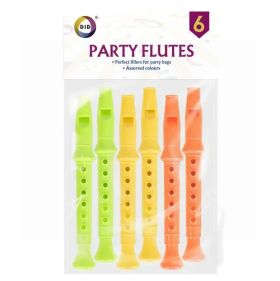 Did Party Flutes - Assorted Colours - Pack of 6