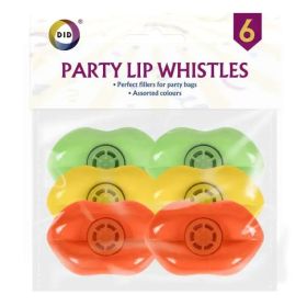 Did Party Lip Whistles - Assorted Colours - Pack of 6