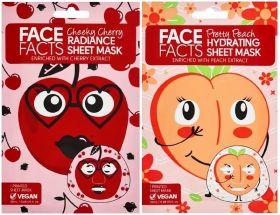 Face Facts Printed Sheet Mask - Pretty Peach & Cheeky Cherry - 20ml - EXP: 01/24