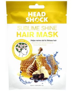 Head Shock Sublime Shine Printed Hair Mask - Honey Extract & Cocoa Seed Butter - 25ml - Exp: 11/24