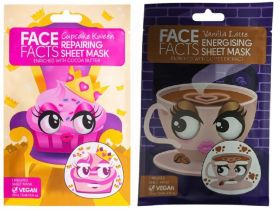 Face Facts Printed Sheet Mask - Vanilla Latte & Cupcake Kween - Vegan - 20ml - Exp: 11/24