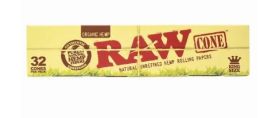 Raw Organic Hemp Natural Unrefined Hemp Rolling Papers Cones - Kingsize - Pack Of 32