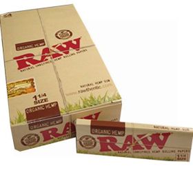 Raw Organic Hemp Natural Unrefined Hemp Rolling Papers - 1 1/4 Size - Pack Of 24
