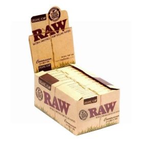 Raw Organic Hemp Natural Unrefined Hemp Rolling Papers + Tips - Connoisseur - 1 1/4 - Pack Of 24
