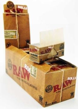 Classic Raw Natural Unrefined Rolling Paper Rolls - King Size - Natural Hemp Gum - Box Of 12 Rolls