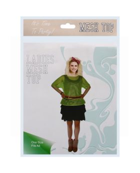 NEON GREEN LADIES MESH TOP ONE SIZE FITS ALL