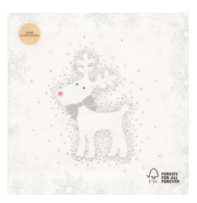 Tesco Home Compostable Reindeer Napkins - 3 Ply - Pack of 20