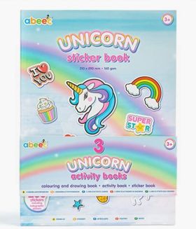 ABEEC Unicorn Activity Books - Pack of 3 - Assorted Books - 0% Vat