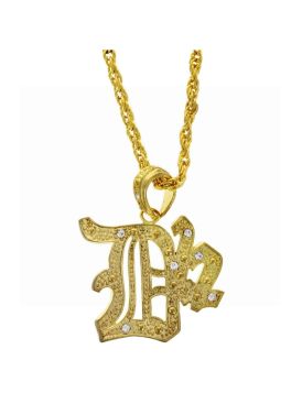 L-SIZE B2 SIGN GOLD PENDANT NECKLACE