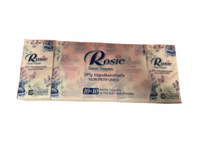 Rosie 3 ply Pocket Tissue - Non Perfumed - Pack of 10