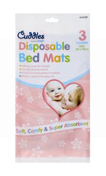 DISPOSABLE BED MATS 3 PACK