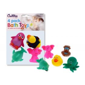 CUDDLES BATH TOYS - ASSORTED CHARACTERS - PACK OF 4