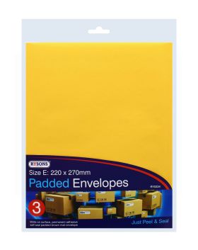 RYSONS 3 PADDED ENVELOPES SIZE E