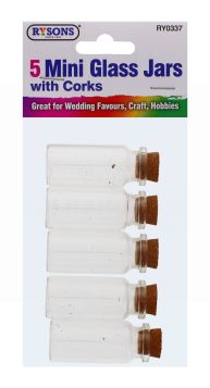 RYSONS MINI CRAFT GLASS JARS 5 PC