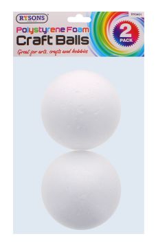 RYSONS POLYSTYRENE FOAM CRAFT BALLS 2 PACK